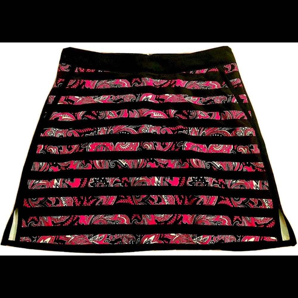 Lady Hagen Golf Skort Navy/Pink Striped Pattern Size 4